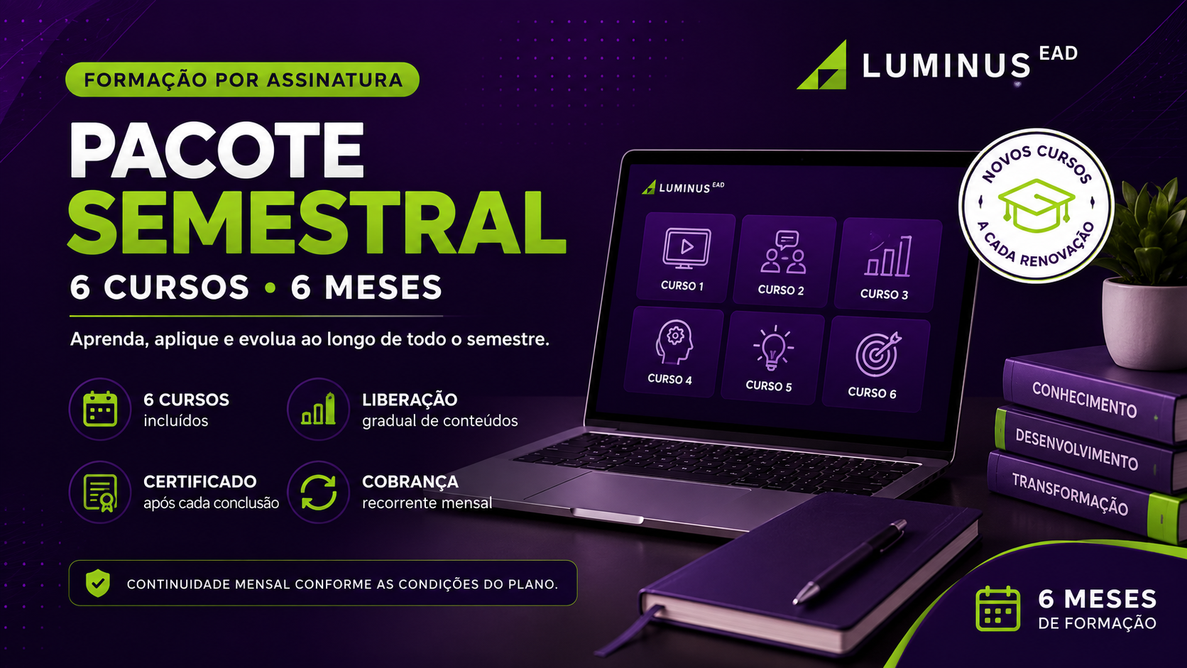 Pacote Semestral — 6 Cursos